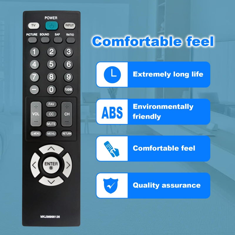 Vinabty New MKJ36998105 Replace Remote fit for LG LCD TV 26LG30-UA 19LG31 22LG31 37LG30 2630 22LG30 26LG30 22LF10 19LF10C 19LF10 19LG30 19LG31 22LG30 22LG31 22LG30DC 26LG30 26LG30DC 42LB50C 42LB5DC 42LC50C - Image 5